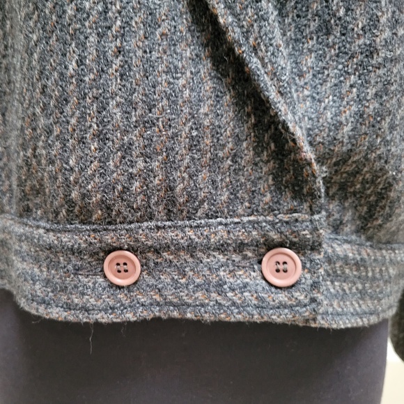 Vintage 100% Pure Virgin Wool 2 Waist-button Blazer Lrg - Picture 2 of 7